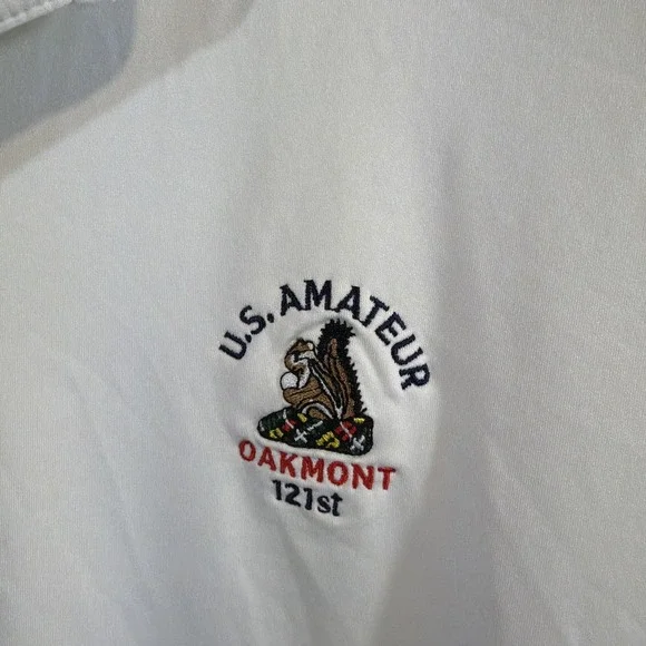 Peter Millar 121st US Amateur Oakmont Golf Polo Shirt White XL Summer Comfort - Picture 2 of 6